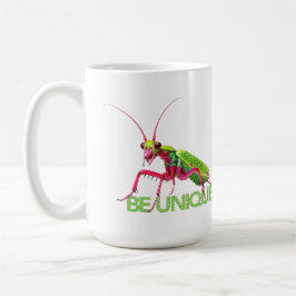 Taza De Café SER ÚNICO insecto rezando mantis groovy arte de in