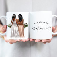 ¿Serás mi dama de honor? Chicas con vestidos Café