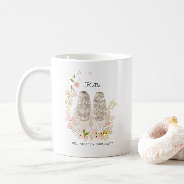Taza De Café ¿Serás mi dama de honor/dama de honor propuesta? (Con donut)