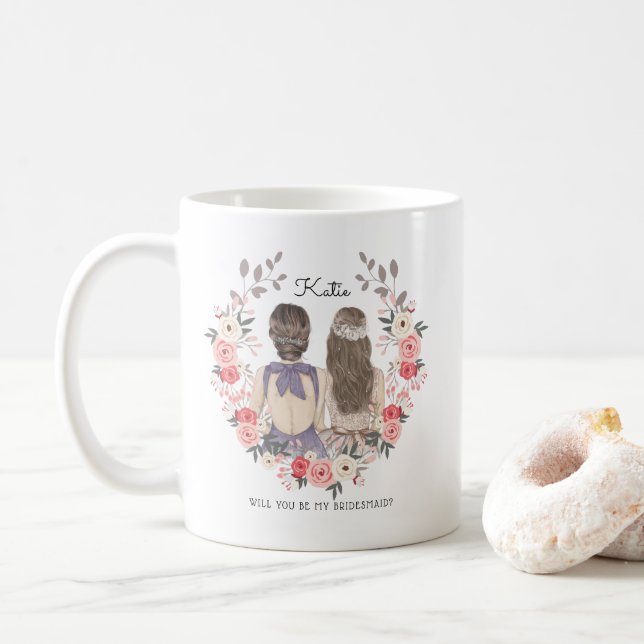 Taza De Café ¿Serás mi dama de honor/dama de honor propuesta? (Con donut)