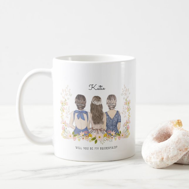 Taza De Café ¿Serás mi dama de honor/dama de honor propuesta? (Con donut)
