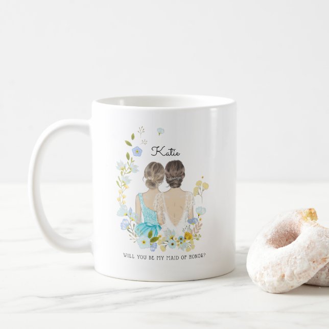 Taza De Café ¿Serás mi dama de honor/empleada de honor propuest (Con donut)
