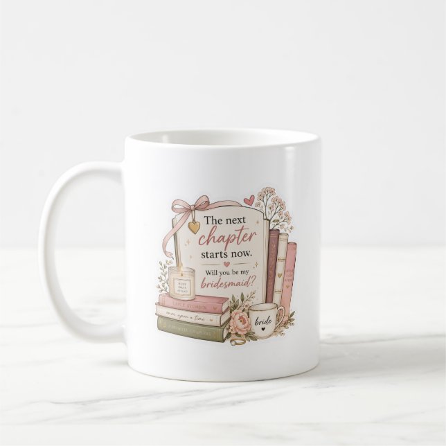 Taza De Café ¿Serás Mi Dama de Honor Librera? (Izquierda)