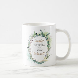 Taza De Café ¿Serás mi dama de honor Petición/Nombre/