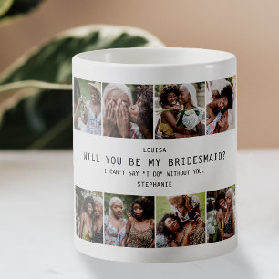 Taza De Café ¿Serás mi dama de honor? Recuerdo de cuadrícula