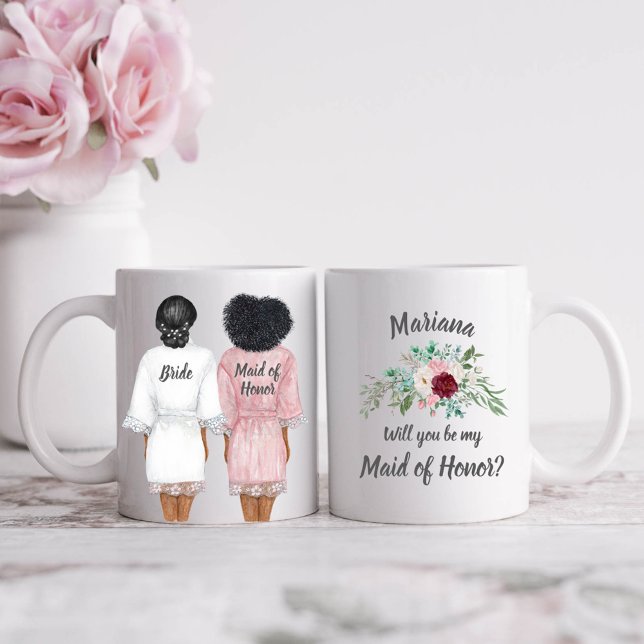 Taza De Café ¿Serás mi doncella de honor? Chicas con batas (Subido por el creador)