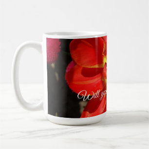 Taza De Café Serás mi flor, Red Tulip Blossom