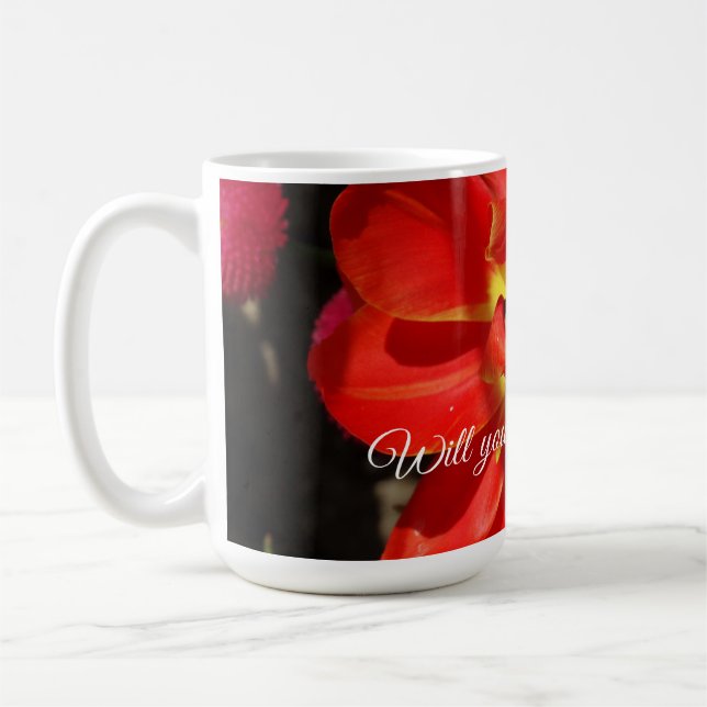 Taza De Café Serás mi flor, Red Tulip Blossom (Izquierda)