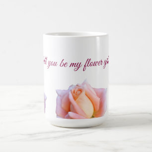 Taza De Café ¿Serás mi flor, Rosa Rosada?
