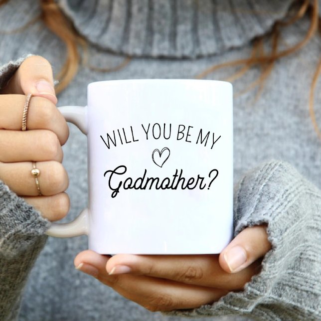 Taza De Café ¿Serás Mi Madrina? Baby Shower simple (Will You Be My Godmother? Simple Baby Shower Coffee Mug)