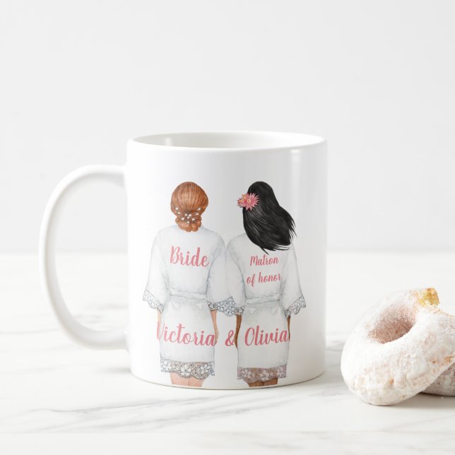 Taza De Café ¿Serás mi matrona de honor Mug? (Con donut)
