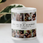 Taza De Café ¿Serás Mi Novia? | Foto de Grid Keepsake<br><div class="desc">¿Serás mi dama de honor? Propuesta regalo de tazón de café - Pídele a tu hermana, bestie o neice que sea tu dama de honor en tu boda con este moderno diseño de cuadrícula fotográfica. Con 8 fotos de urs cuadradas de usted y de la persona que le pide y...</div>