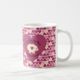 Taza De Café ¿Seremos Mi San Valentín? Fondo del corazón