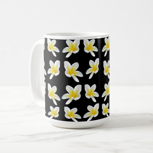 Taza De Café Serenade Primavera: Frangipanis Amarillos Sobre Ne (Anverso izquierdo)