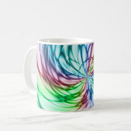 Taza De Café Serendipia | Arte fractal multicolor