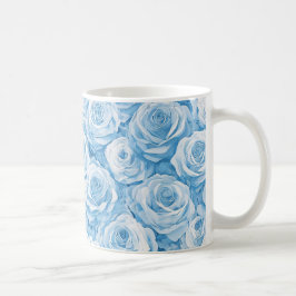 Taza De Café Serene Blue Blooms