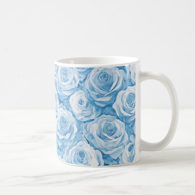 Taza De Café Serene Blue Blooms (Derecha)