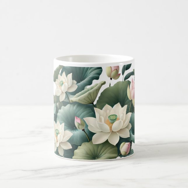 Taza De Café Serene Lotus Coffee Mug (Centro)