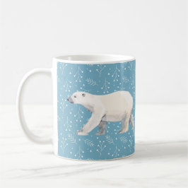 Taza De Café Serene Polar Bear Blue & White Winmug