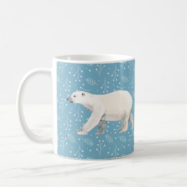 Taza De Café Serene Polar Bear Blue & White Winmug (Izquierda)