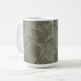 Taza De Café Serene Sage Green   Leafy de extracto botánico neg