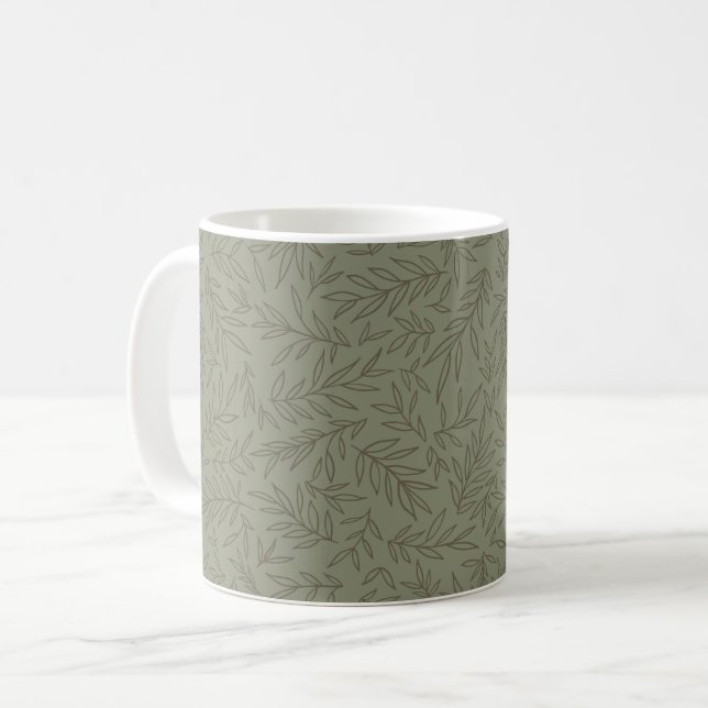 Taza De Café Serene Sage Green | Tone-on-Tone en la calma de lo (Anverso izquierdo)