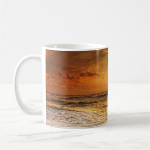 Taza De Café Serene Sunset Beach - Tranquilo encanto de la cost
