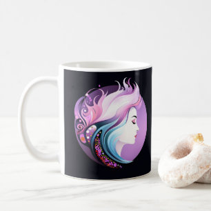 Taza De Café "Serenidad con Estilo" Belleza Femenina    