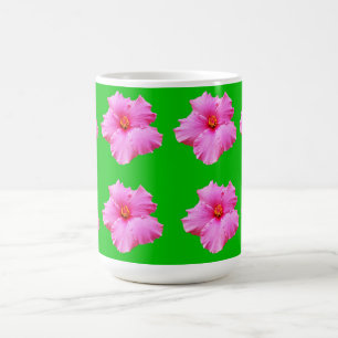 Taza De Café "Serenidad de Pétalos: Hibisco Rosa sobre un Lienz