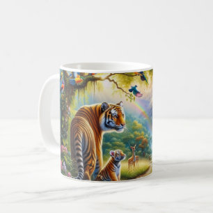 Taza De Café Serenidad en la pintura encantada de los bosques