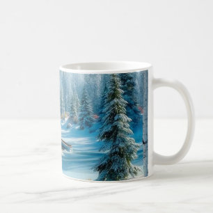 Taza De Café “Serenidad Invernal junto a la Cabaña de Montaña”