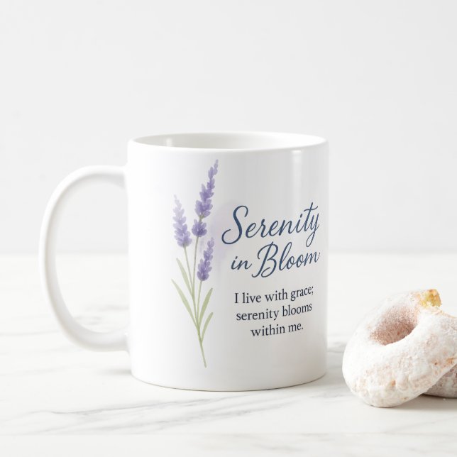 Taza De Café Serenity in Bloom — Mug (Con donut)