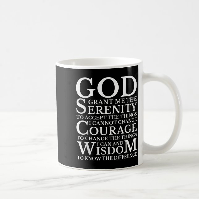 Taza De Café Serenity Prayer Na Aa Sober Recovery  (Derecha)