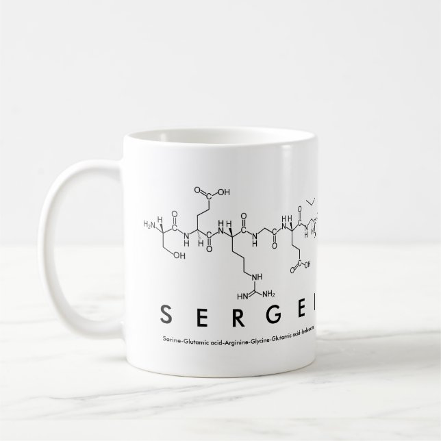Taza De Café Sergei peptide name mug (Izquierda)