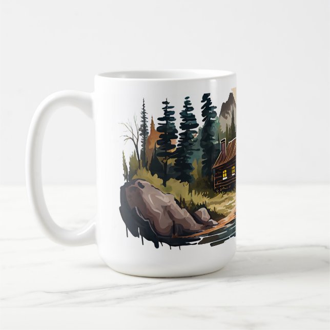 Taza De Café Serie Cabin 15 oz Classic Mug (Izquierda)