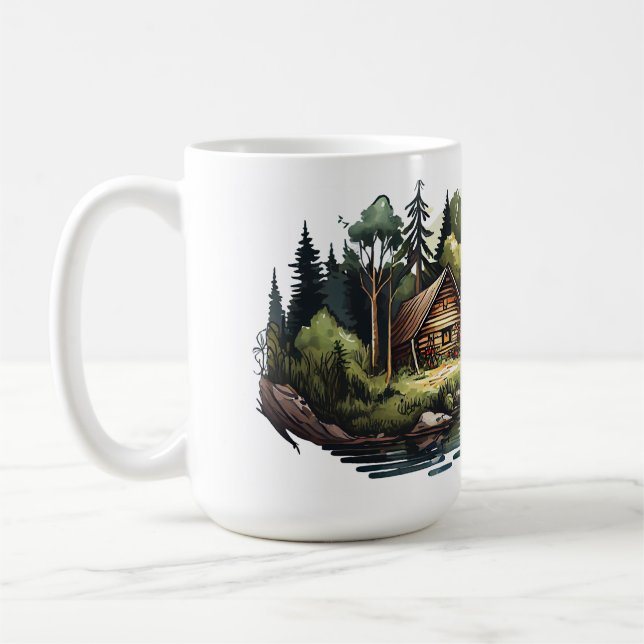 Taza De Café Serie Cabin 15 oz Classic Mug (Izquierda)