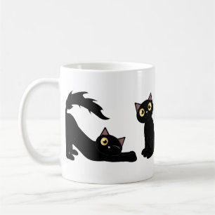 Taza De Café Serie juguetona linda del gato negro
