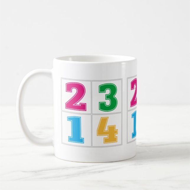 Taza De Café Serie numérica 1234 (Izquierda)