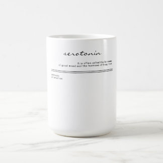 Taza De Café serotonina. hormona de la felicidad.