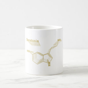 Taza De Café Serotonina Hormona Fórmula química estructural O