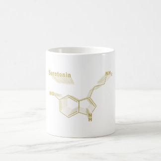 Taza De Café Serotonina Hormona Fórmula química estructural Oro