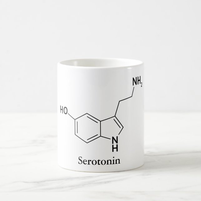Taza De Café Serotonina Molécula Química Ciencia (Centro)