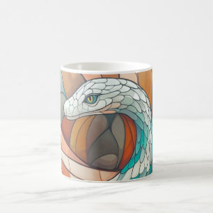 Taza De Café serpiente con ojos amarillos y cabeza blanca que t