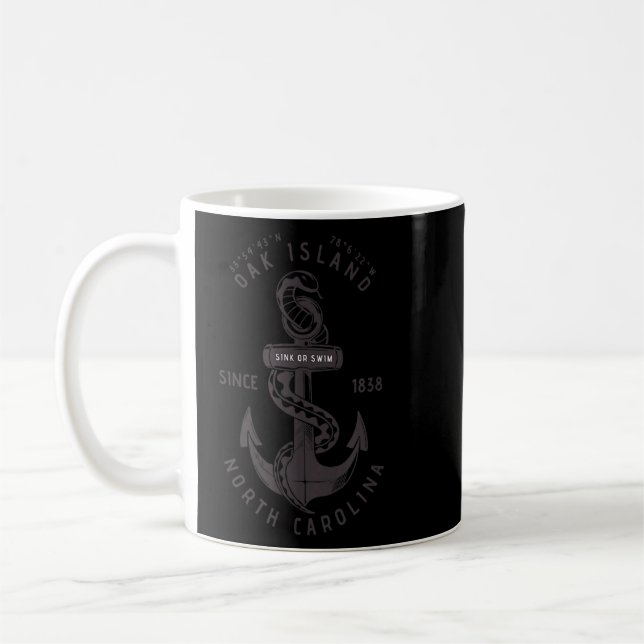 Taza De Café Serpiente de Ancla de Ancla de Oak Island NC en ve (Izquierda)
