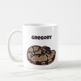 Taza De Café Serpiente de Ball Python, marrón y tan personaliza