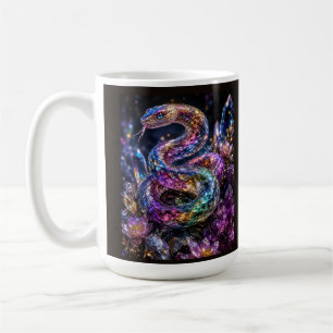 Taza De Café Serpiente de cristal de lujo Glamour de oro negr