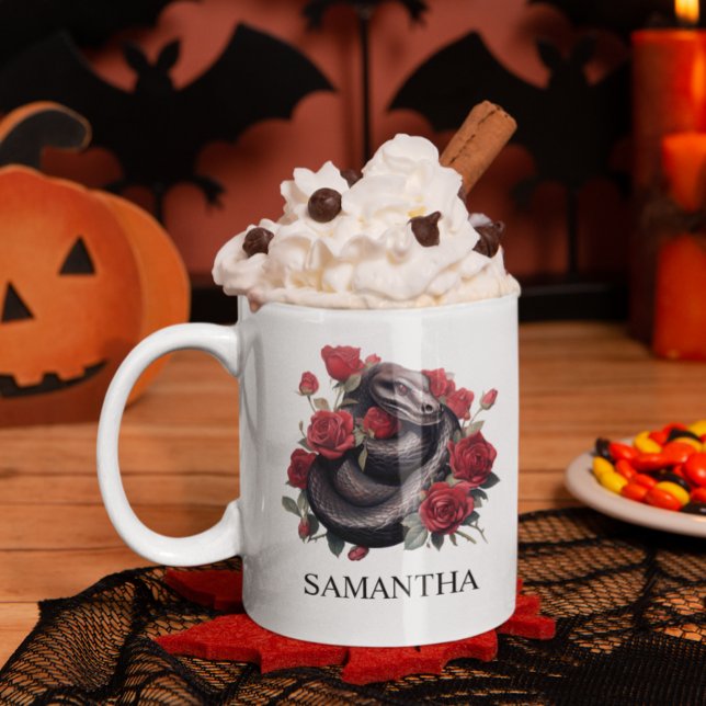 Taza De Café Serpiente negra en el Gótico acuático de los Rosas (Subido por el creador)