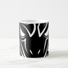 Taza De Café Serpiente Tribal Negra y Blanca