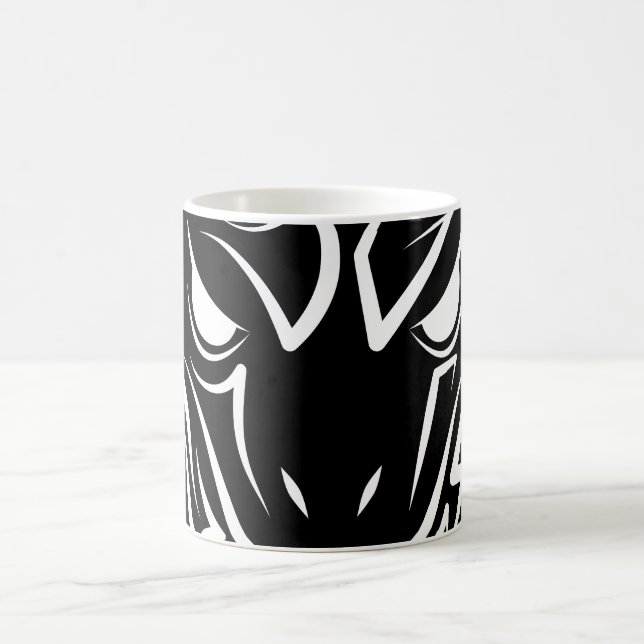 Taza De Café Serpiente Tribal Negra y Blanca (Centro)