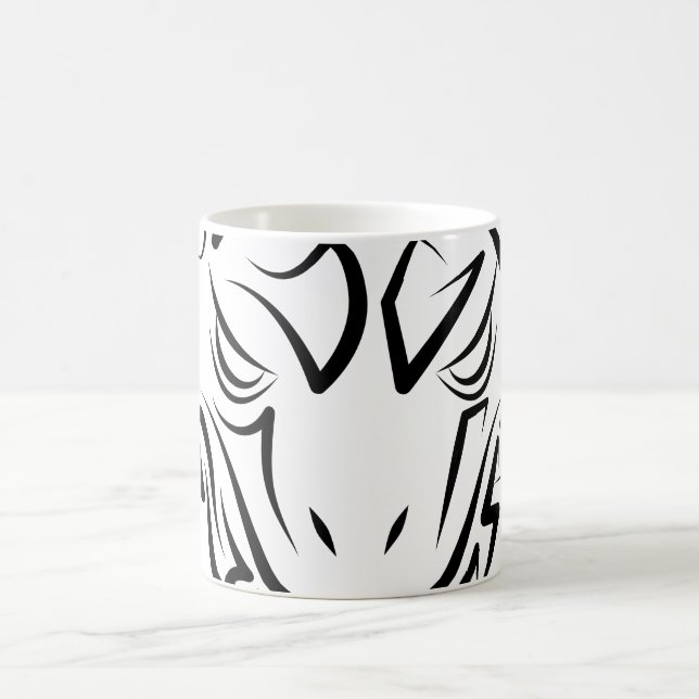Taza De Café Serpiente Tribal Negra y Blanca (Centro)